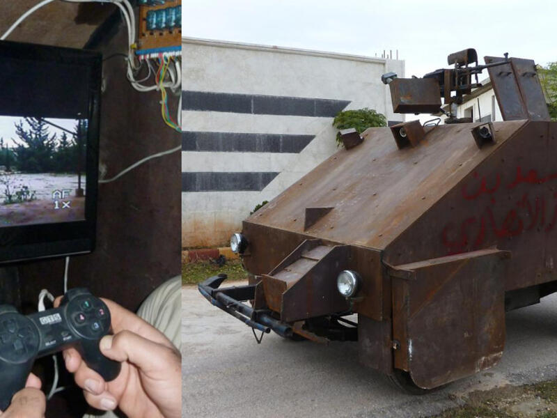 In 2012, al-Ansar al-Sharia rebels near Aleppo introduced a “100 percent made in Syria” armored vehicle. Encased in 2.5 cm steel plating, replete with a 7.62 mm machine gun operated with a PlayStation controller, “Sham II” reportedly took one month and $10,000 to build. No word yet on its fate since its deployment in Aleppo three years ago.