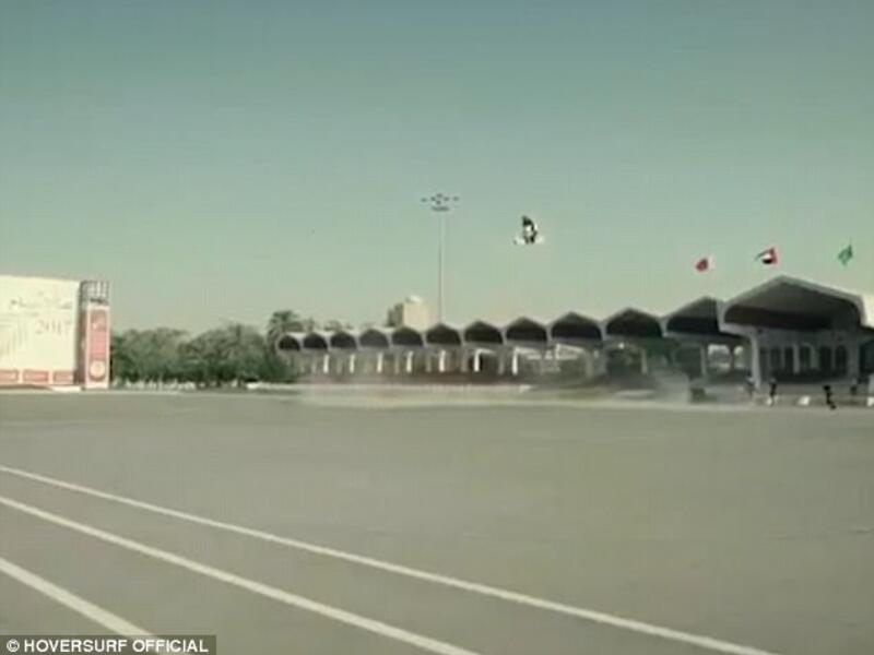Violators in Dubai ought to be shaking in their boots, as police have introduced a new flying motorbike. (Courtesy of Hoversurf)