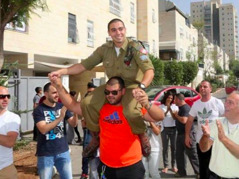 The Israeli soldier charged with manslaughter for shooting a prostrate Palestinian was released from detention for Passover last week. (Credit: Twitter) 
