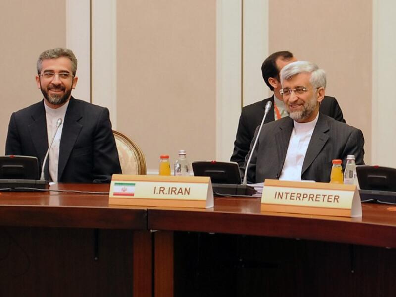 Iran's representatives led by their top nuclear negotiator Saeed Jalili (R) take part in talks with top officials from the United States, Britain, France, EU, China, Germany and Russia on Iran's nuclear program. (AFP PHOTO /ILYAS OMAROV)