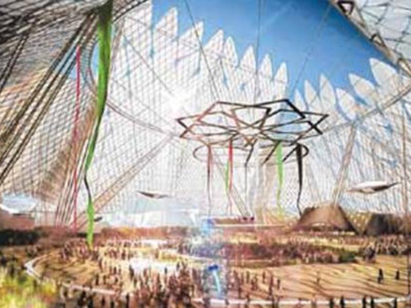 An artist’s impression of the site where the World Expo 2020 will be held. The designated site will be able to cater to over 247 participants and over 25 million visitors.