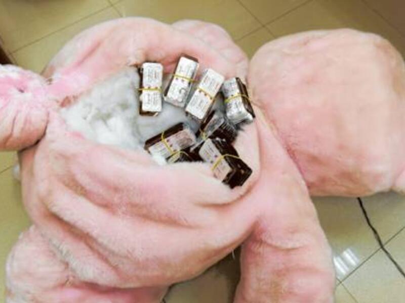 A man has been charged with possessing drugs after police allegedly found them in a stuffed teddy bear. (Photo: Abu Dhabi Police) 