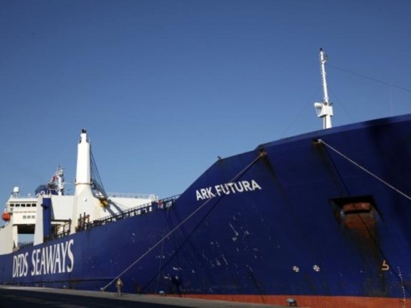 The Danish vessel that will be used to destroy Syria's chemical weapons arrived in Cyprus Saturday (Yiannis Kourtoglou/AFP)