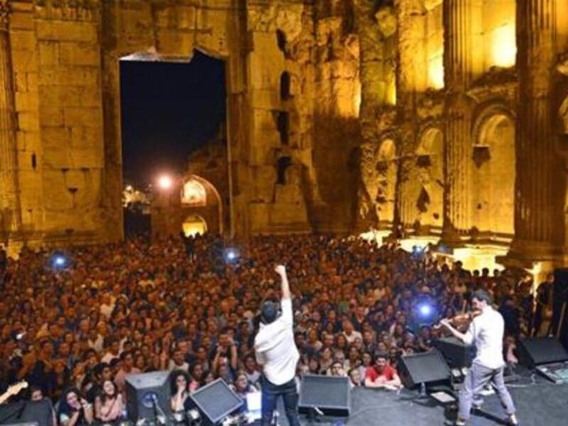 Mashrou' Leila band perform at the Baalbek festival, Monday, July 16, 2012. (Photo Press Agency/Wael Hamza)
