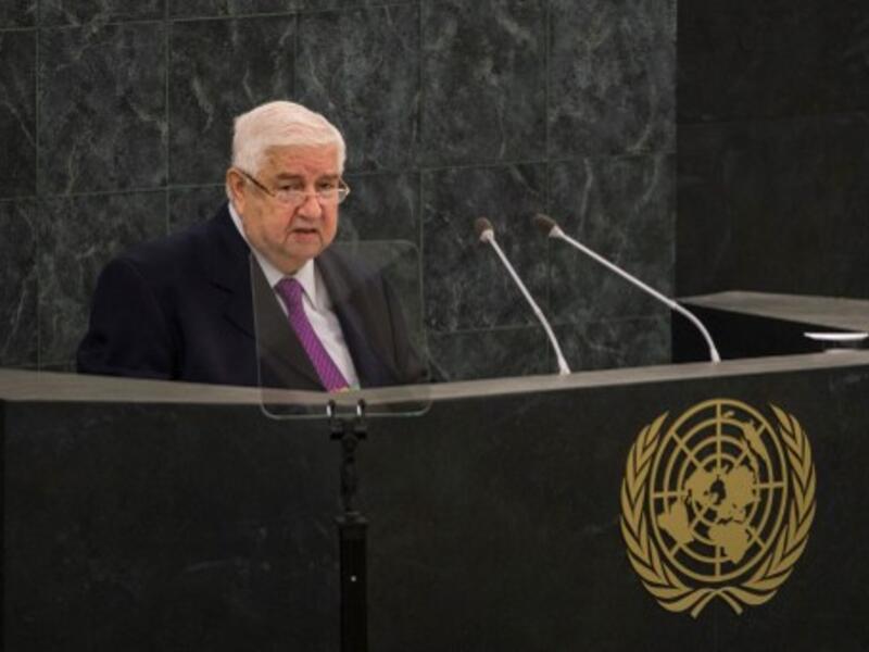 Syrian Deputy Prime Minister Walid Moallem speaks during the 68th United Nations General Assembly on September 30, 2013 in New York City. (AFP)
