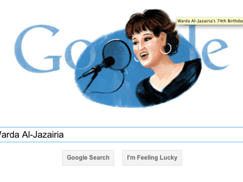 The iconic Warda Al-Jazairia receives a Google Doodle. (Image: Google) 