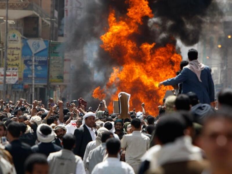 Fighting between Huthi rebels and tribesmen has also been fierce in Ahrab located 30 kilometers north of Sanaa (AFP/Getty Images)
