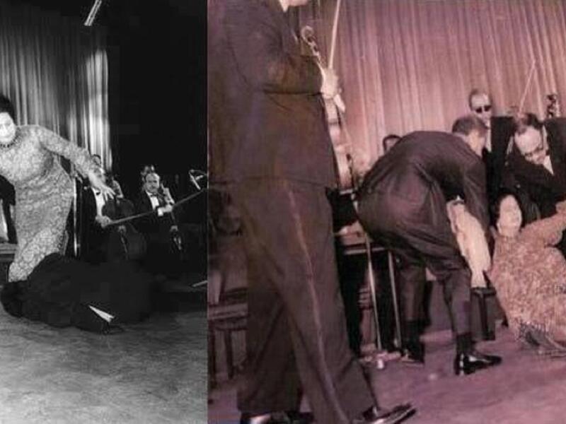 الحب سكارى: سقطت أم كلثوم عن مسرح الأوبرا في باريس حين كانت تغني الأطلال، وكانت السقطة عند بيت "هل رأى الحب سكارى مثلنا كم بنينا من خيال حولنا"، عندما أصر أحد السكارى الفرنسيين على تقبيل قدمها.