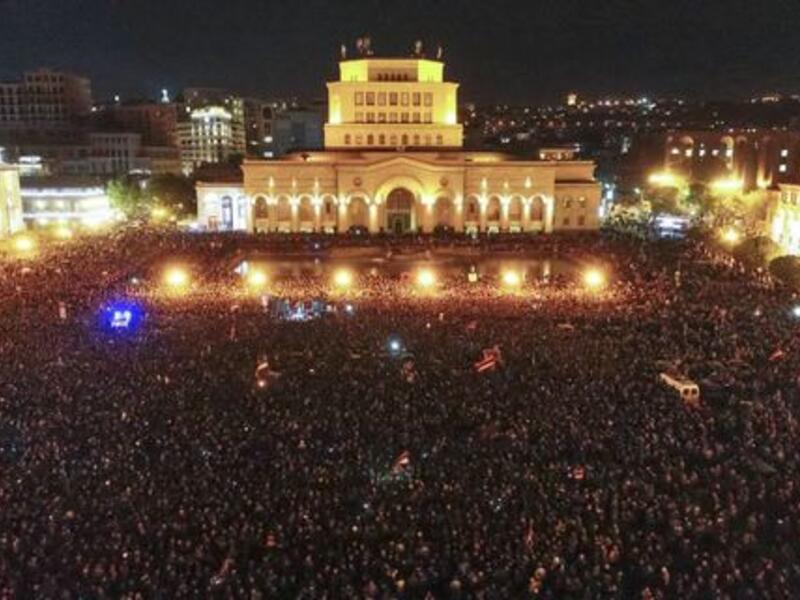 Thousands of people took to the streets in Yerevan on April 17, 2018 (AFP/File Photo)	 