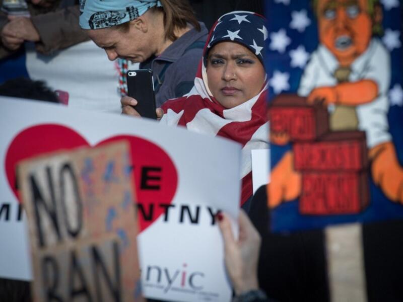 Protests in New York against the immigration order (Bryan R. Smith/AFP)