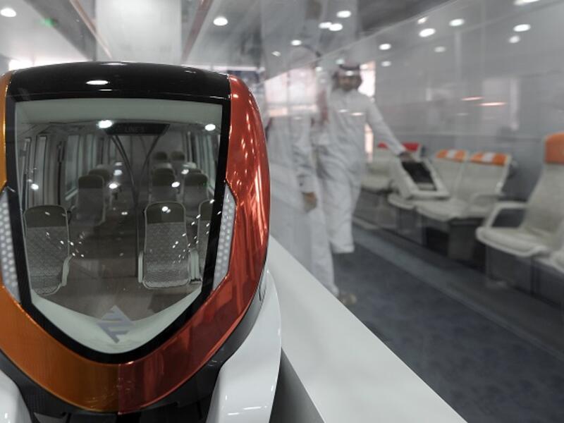 A picture taken on October 29, 2014 shows a model of a train at the Riyadh Metro company’s operation building in Riyadh. (Fayez Nureldine/ AFP)