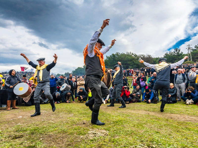Turkish Efe's are dancing in Selcuk Arena during camel wrestling.
(Shutterstock/ File Photo)