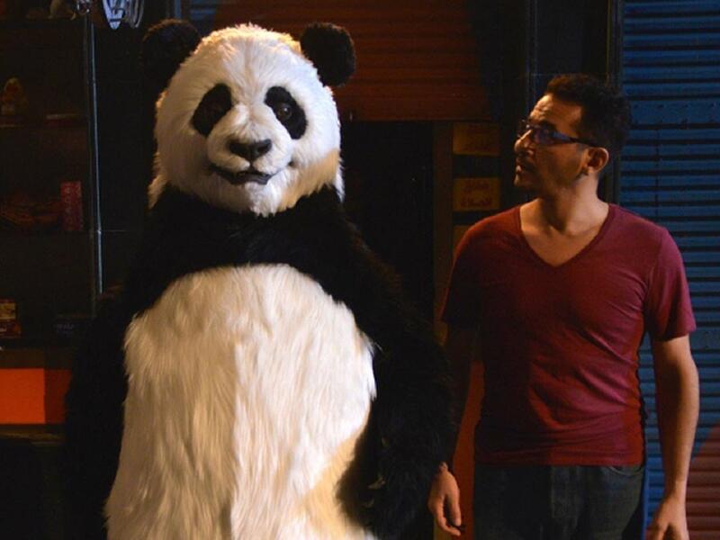 فيلم "صنع في مصر" في 2014 الذي جسد فيه حلمي شخصية شاب يمتلك محل لعب أطفال يضيق ذرعاً من كثرة ثرثرة دمية "باندا" لديه في المحل ما يدفعه لوقف شريحة الكلام للدمية، وهو مقتبس من الفيلم الأميركي Ted بطولة الممثل مارك والبيرج، الذي عرض في عام 2012.