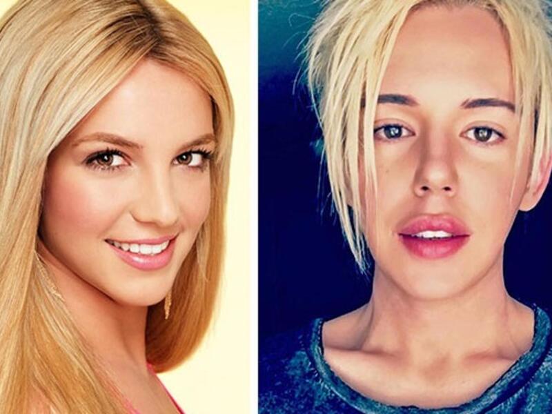 بريان راي Bryan Ray الشاب المهووس بنجمة البوب الأمريكية بريتني سبيرز Britney Spears أنفق 80 ألف دولار وخضع لـ90 عملية تجميلية من أجل أن يصبح نسخة مطابقة تشبهها تماماً.
