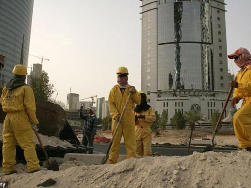 Qatari labour minister Saleh Al Khulaifi said the Gulf state would recruit more inspectors to mount raids and checks on companies to ensure they comply with labour laws and hire more interpreters to speed up the treatment of complaints from foreign workers (Courtesy of Martin Ziegler/Daily Mail)