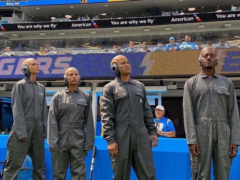 Robots stormed an American football match