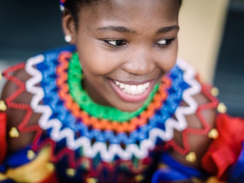 A young woman dressed up in traditional attire takes part in an audition organised by the Indoni Culture School in the South African city of Durban. Rajesh JANTILAL / AFP