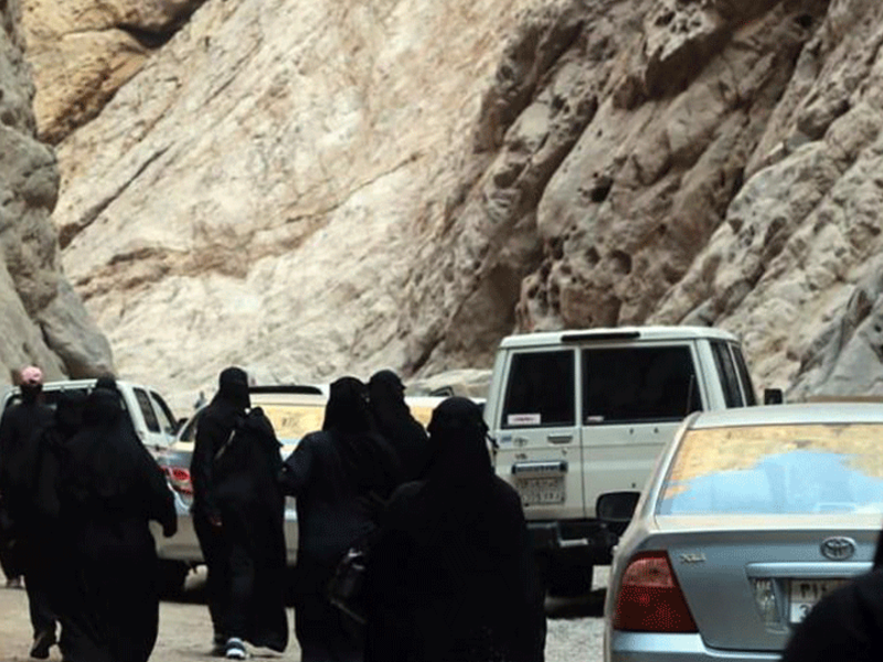 Tourist guide Hiba al-Aaidy said that this was the first all-female group to visit the region.