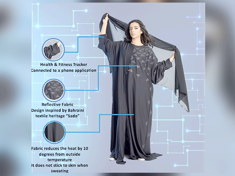 Lulwa Salem has also fitted the smart abaya with a fitness tracker to monitor the physical activity of the women wearing the traditional clothing.
