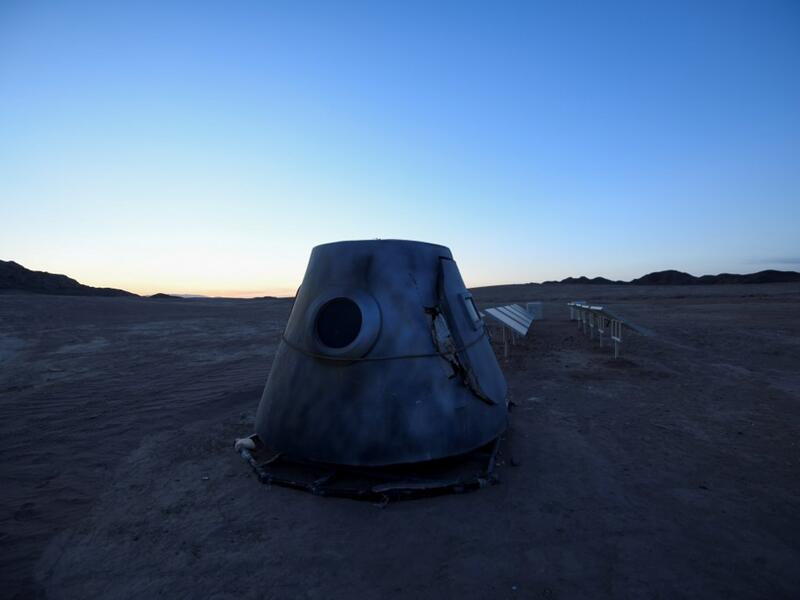 Surrounded by barren hills in northwest Gansu province, "Mars Base 1" opened to the public on April 17 with the aim of exposing teens -- and soon tourists -- to what life could be like on the planet. WANG ZHAO / AFP