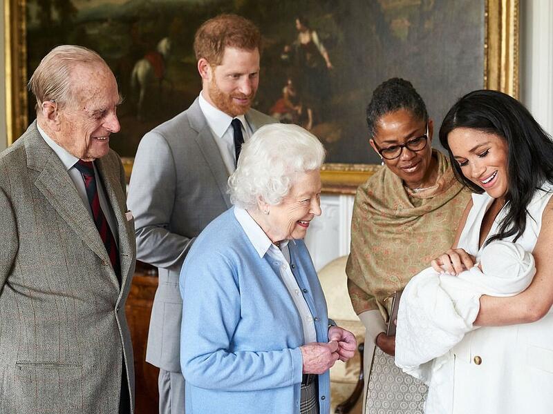 Little Archie Harrison was introduced to the Queen, the Duke of Edinburgh, and Meghan's mother Doria by his proud parents. (Chris Allerton/Sussex Royal)