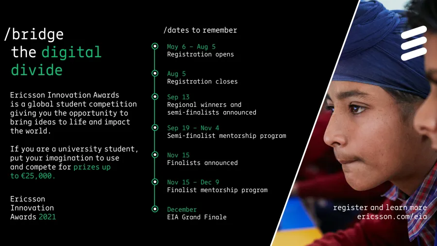 Ericsson Invites University Students From Around The World To Join The Ericsson Innovation Awards 2021 