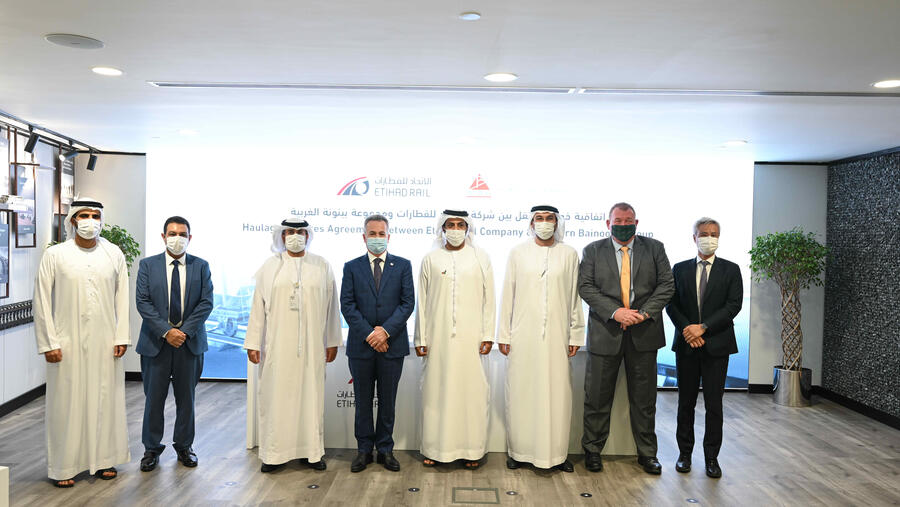The agreement includes rail freight services and transport of construction materials from Fujairah to Industrial City Abu Dhabi and Dubai Industrial City