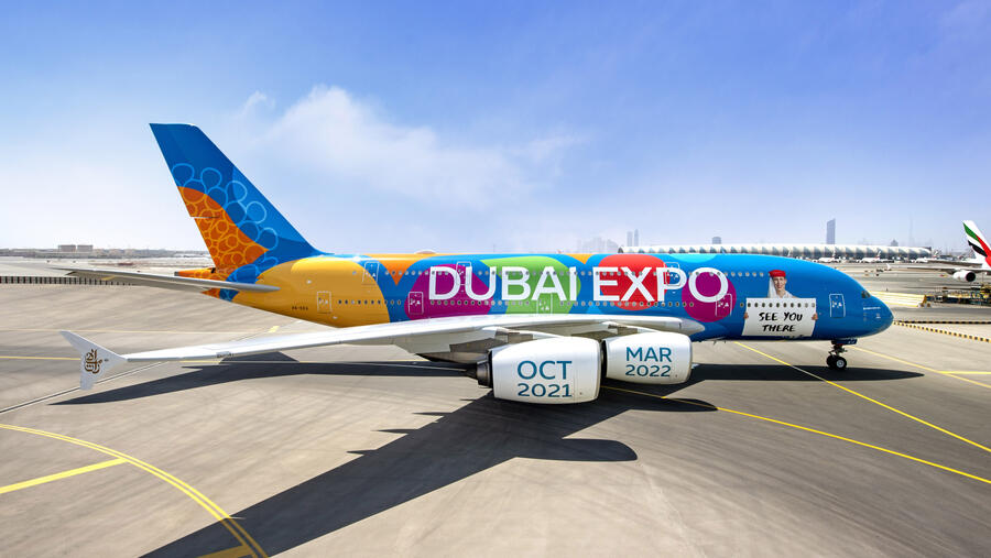 Emirates Takes Expo 2020 Dubai’s Message To The Skies With Its First-ever Full Aircraft Livery