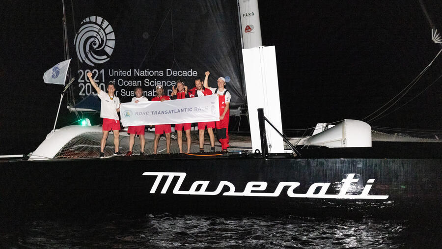 Maserati Multi70 Crosses The Finish Line First In The RORC Transatlantic Race.