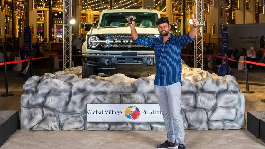 Winner of Global Village’s Eid Grand Prize Draw Overwhelmed as He Receives the Keys to the Iconic Ford Bronco SUV