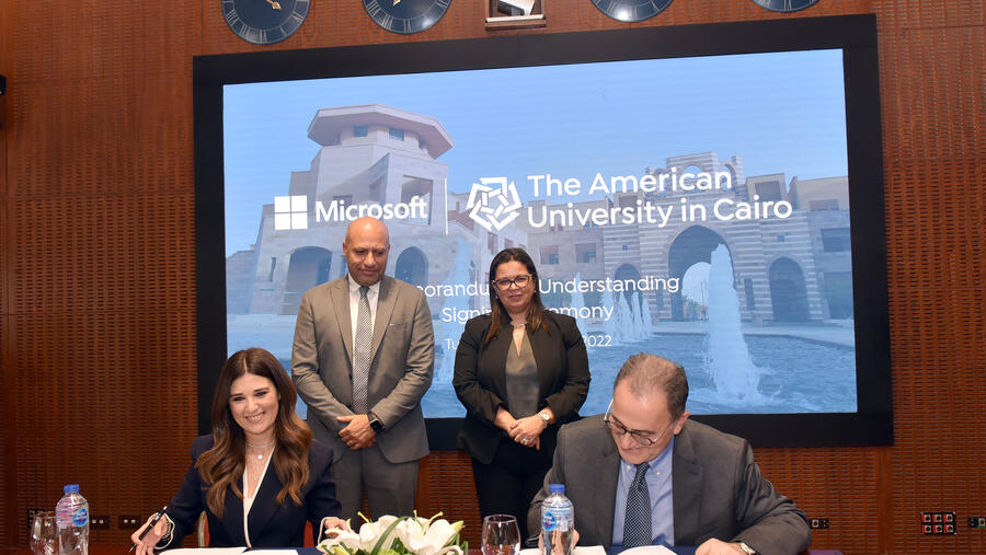 AUC and Microsoft Sign an MoU To Build Students’ Digital Capabilities And Meet the Changing Needs of the Market