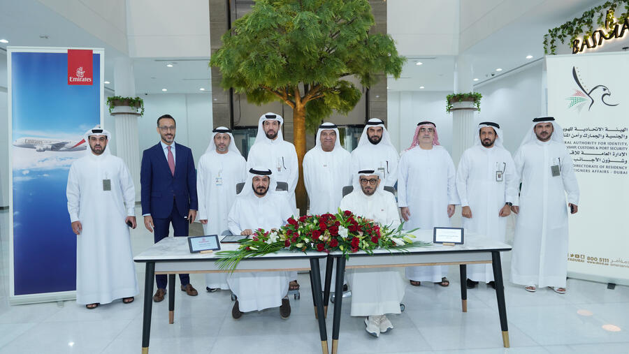 Emirates and the General Directorate of Residency and Foreigners Affairs sign landmark biometric data agreement to fast-track international visitor processing at Dubai airport