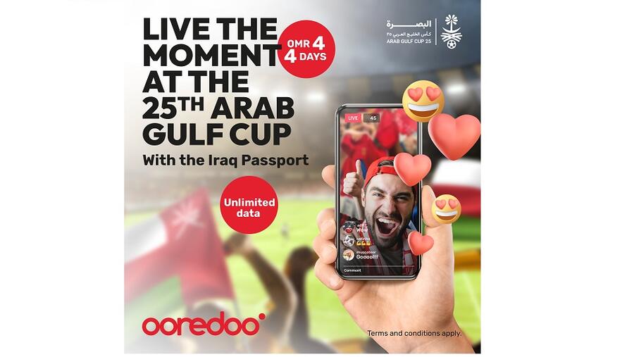 Ooredoo’s offers Special Bundle for Football Fans at Arab Gulf Cup Tournament in Iraq