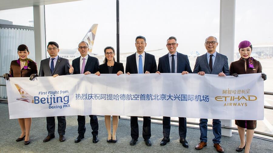 Etihad Airways successfully completes its inaugural flight to Beijing Daxing Airport 
