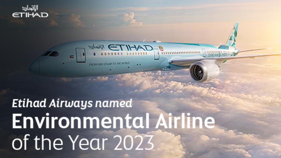 Etihad Airways named environmental airline of the year 2023