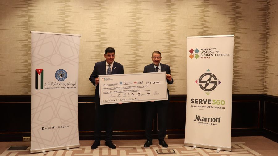 Marriott international hotels in Jordan donated $98,000 to support earthquake victims in Turkiye and Syria