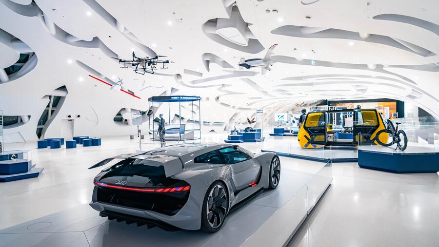 Audi’s AI:RACE, the high-performance Race Car of Tomorrow, has arrived at the Museum of the Future 