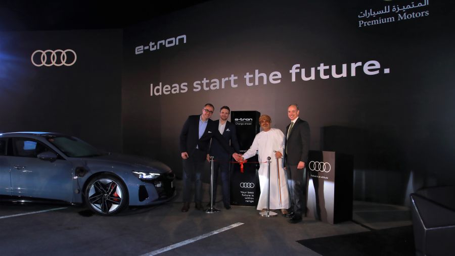 Audi Oman and EVO announce the successful rollout of Oman's largest network of interconnected electric vehicle chargers.