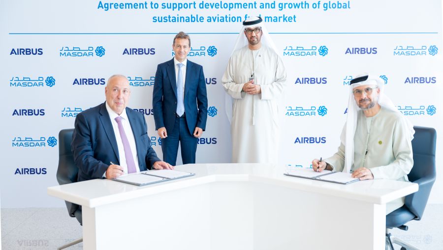 Masdar and Airbus sign agreement to support development and growth of global sustainable aviation fuel market