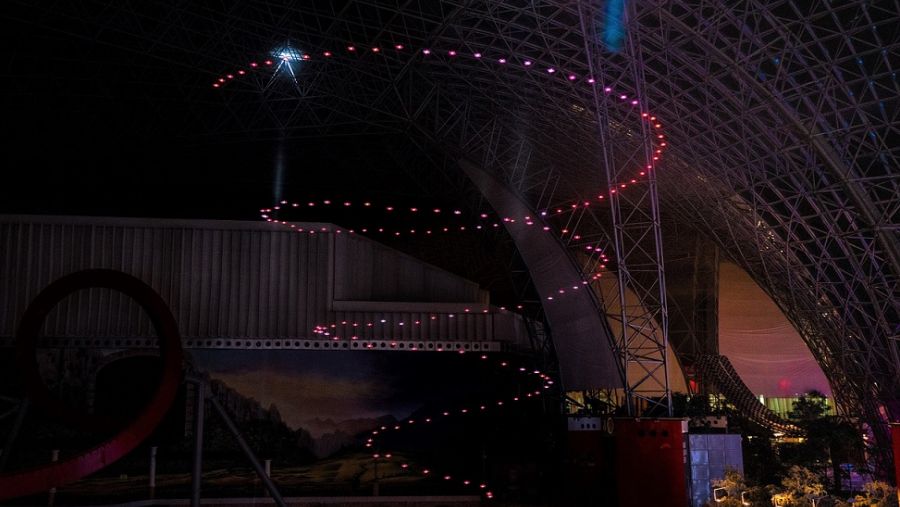 Ferrari World Abu Dhabi displays a spectacular drone show this summer season