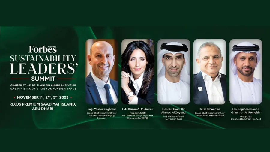  قمة فوربس الشرق الأوسط لقادة الاستدامة  تُشكل معالم أجندة الاستدامة في المنطقة قبل مؤتمر الأطراف COP28
