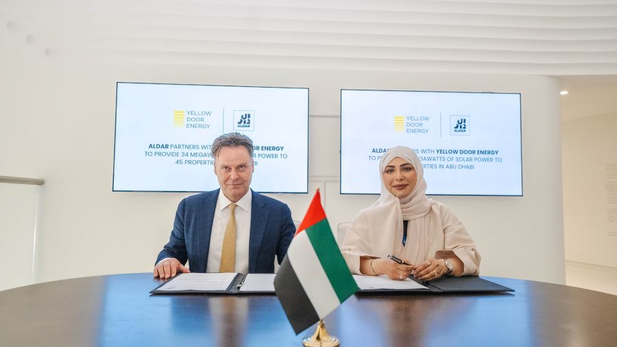 Aldar Partners With Yellow Door Energy To Provide 34 Megawatts Of Solar Power To Properties In The Uae