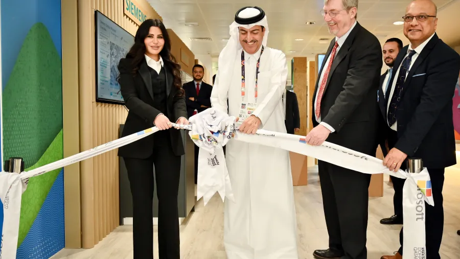 Microsoft booth at Expo 2023 Doha, highlights AI innovations in sustainability technologies