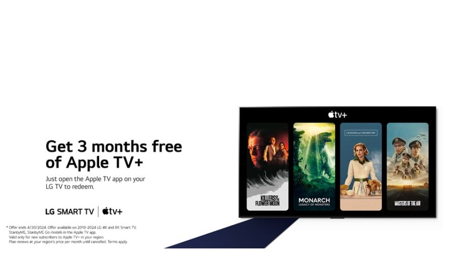 "إل جي" تقدم فترة تجريبية مجانية لمدة ثلاثة أشهر لخدمة Apple TV+ لمالكي أجهزة التلفاز الذكية والشاشات العصرية
