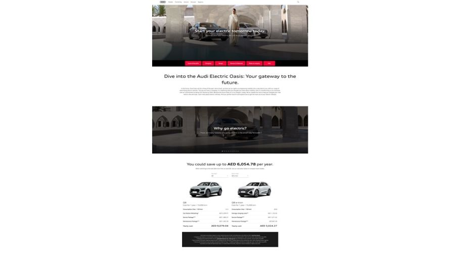 Powering Progress: Audi Accelerates the Road to E-Mobility in the Middle East with the Launch of Audi EV Information portal