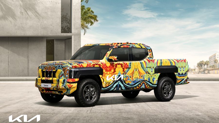 كيا تكشف عن تصميم فريد لتمويه شاحنة "كيا تاسمان بيك أب" الأولى من نوعها 
