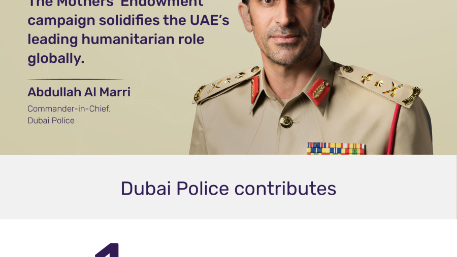 شرطة دبي تقدم مليون درهم لحملة "وقف الأم" 