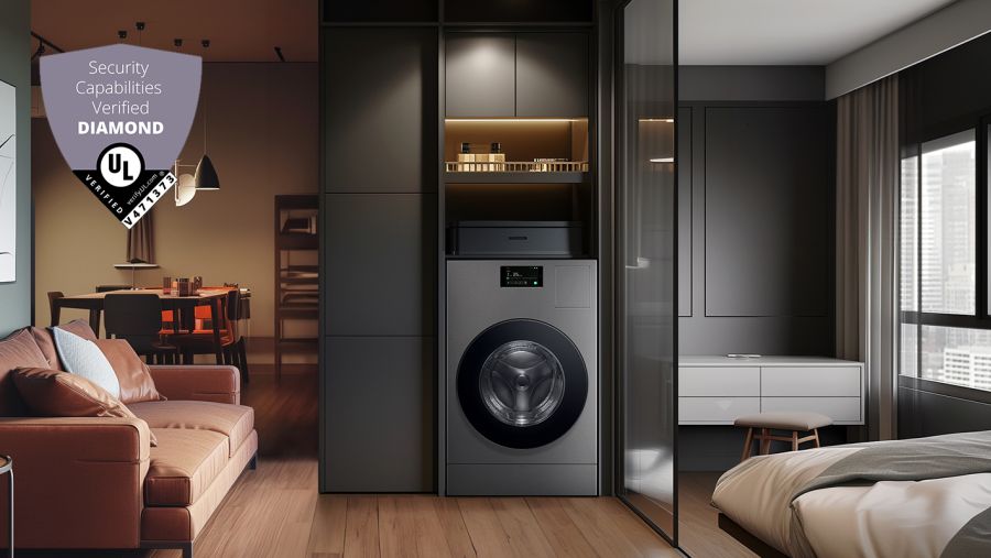 Samsung’s washer & dryer combo, Air to Water Heat Pump,[1] and range are newly verified  to level ‘Diamond’ by UL Solutions’ IoT Security Rating Program