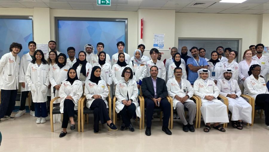 طلاب ما قبل الطب في وايل كورنيل للطب - قطر يزورون مؤسسة حمد الطبية