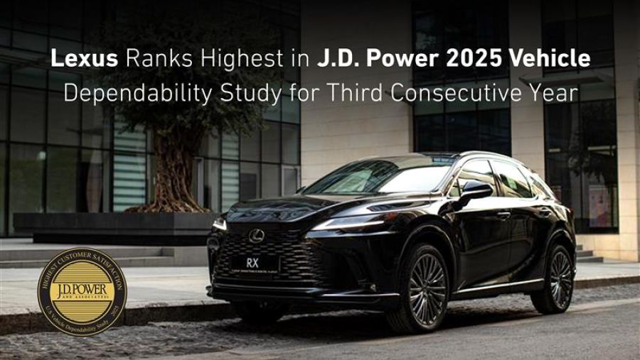  Lexus Ranks Highest in J.D. Power 2025 Vehicle Dependability Study for Third Consecutive Year